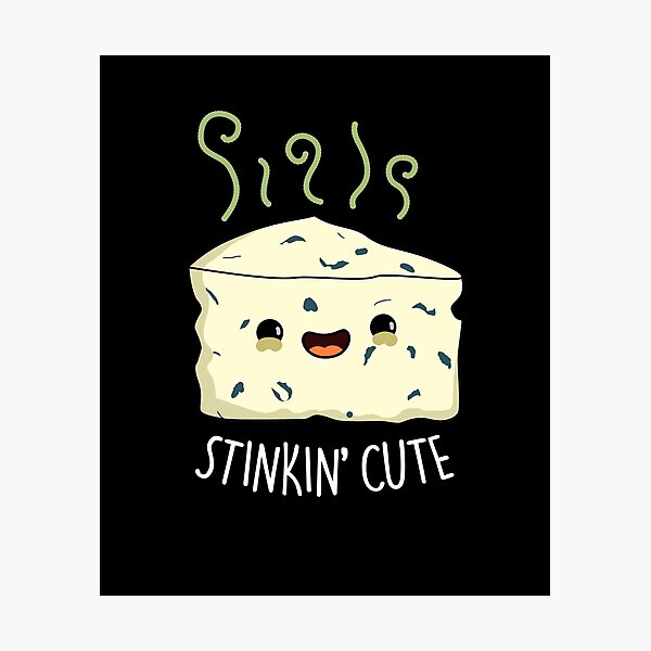 Item preview, Stinkin Cute Funny Cheese Puns (Dark BG) designed and sold by punnybone.