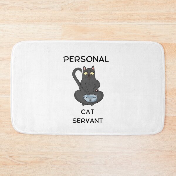 Item preview, Personal cat servant depicts a funny black cat, cartoon black cat, black cat cartoon for cat lovers and cat owners designed and sold by haRexia.
