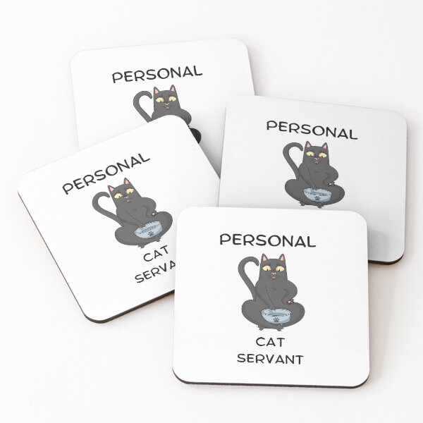 Item preview, Personal cat servant depicts a funny black cat, cartoon black cat, black cat cartoon for cat lovers and cat owners designed and sold by haRexia.