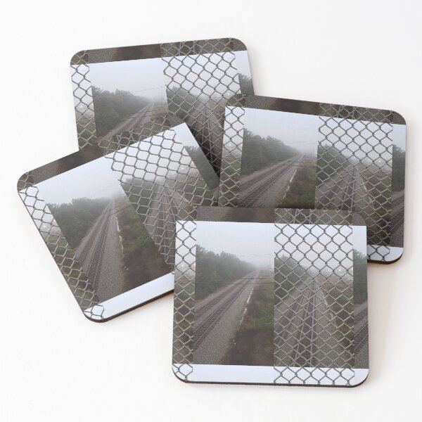 Item preview, Train tracks on a foggy morning designed and sold by breakmydreams.