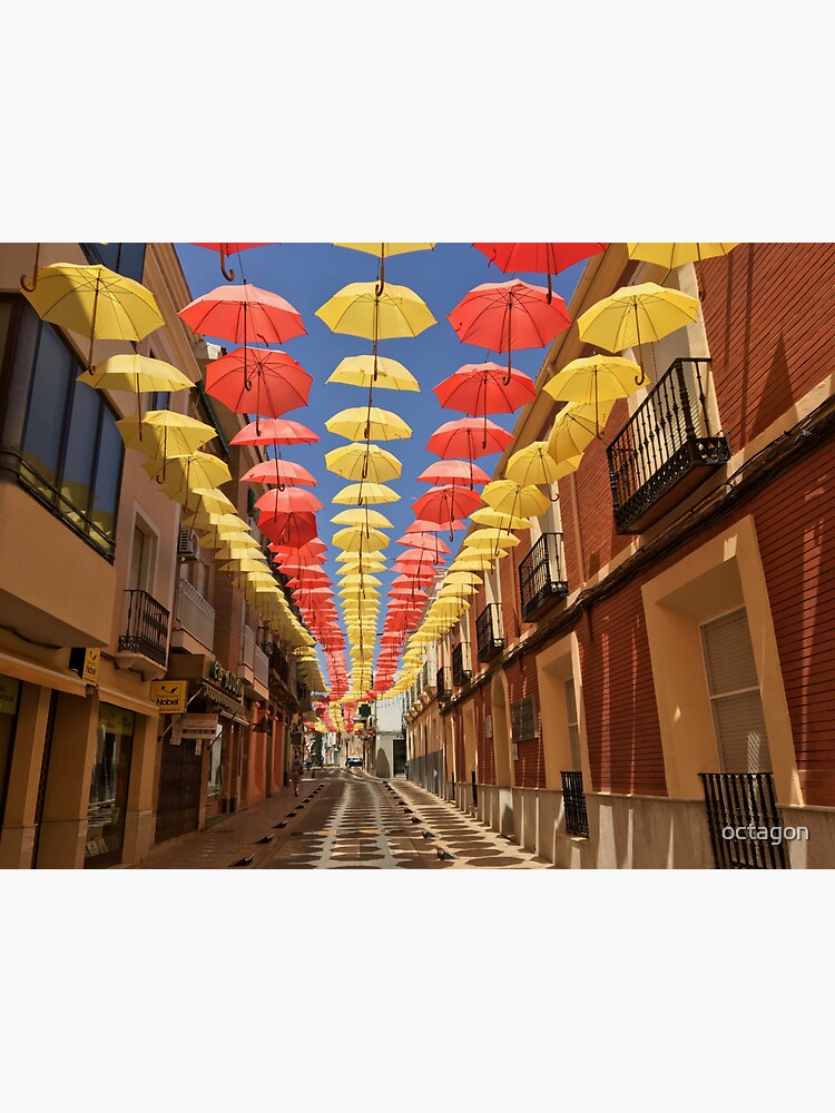 "The Spanish Flag portrayed in Umbrellas" Sticker for Sale by octagon Redbubble
