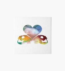 Heart with cat skulls Art Board