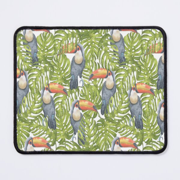 Item preview, orange beak toucan bird in a  tropical forest designed and sold by whitedove457.