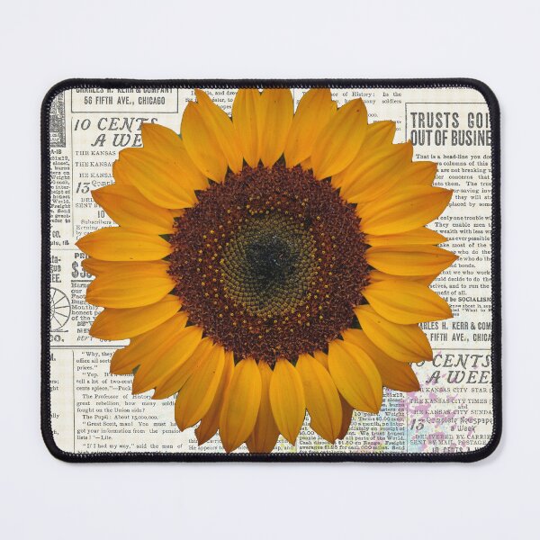 Item preview, Sunflower on Newsprint designed and sold by Groovy Gringa.