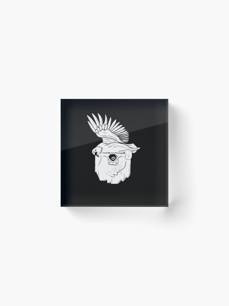 Thumbnail 2 of 5, Acrylic Block, Skateboarding Eagle - Flight Acadamy (white design) designed and sold by LeDarkstone.