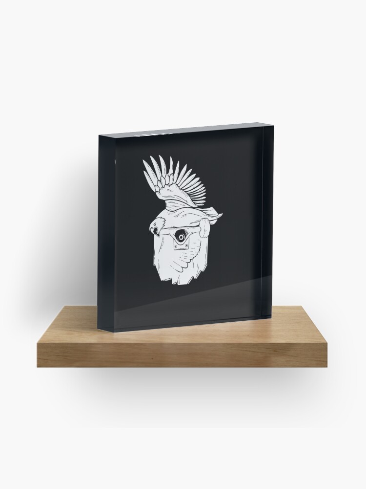 Thumbnail 1 of 5, Acrylic Block, Skateboarding Eagle - Flight Acadamy (white design) designed and sold by LeDarkstone.