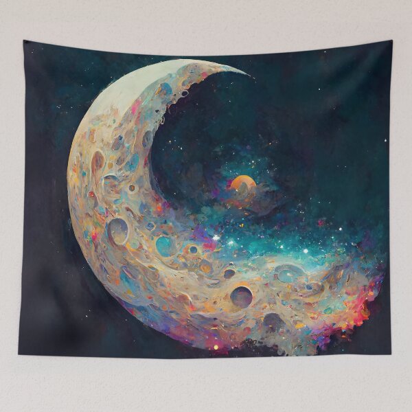 Item preview, Abstract Fantasy Moon Painted Rainbows designed and sold by MythicPrompts.