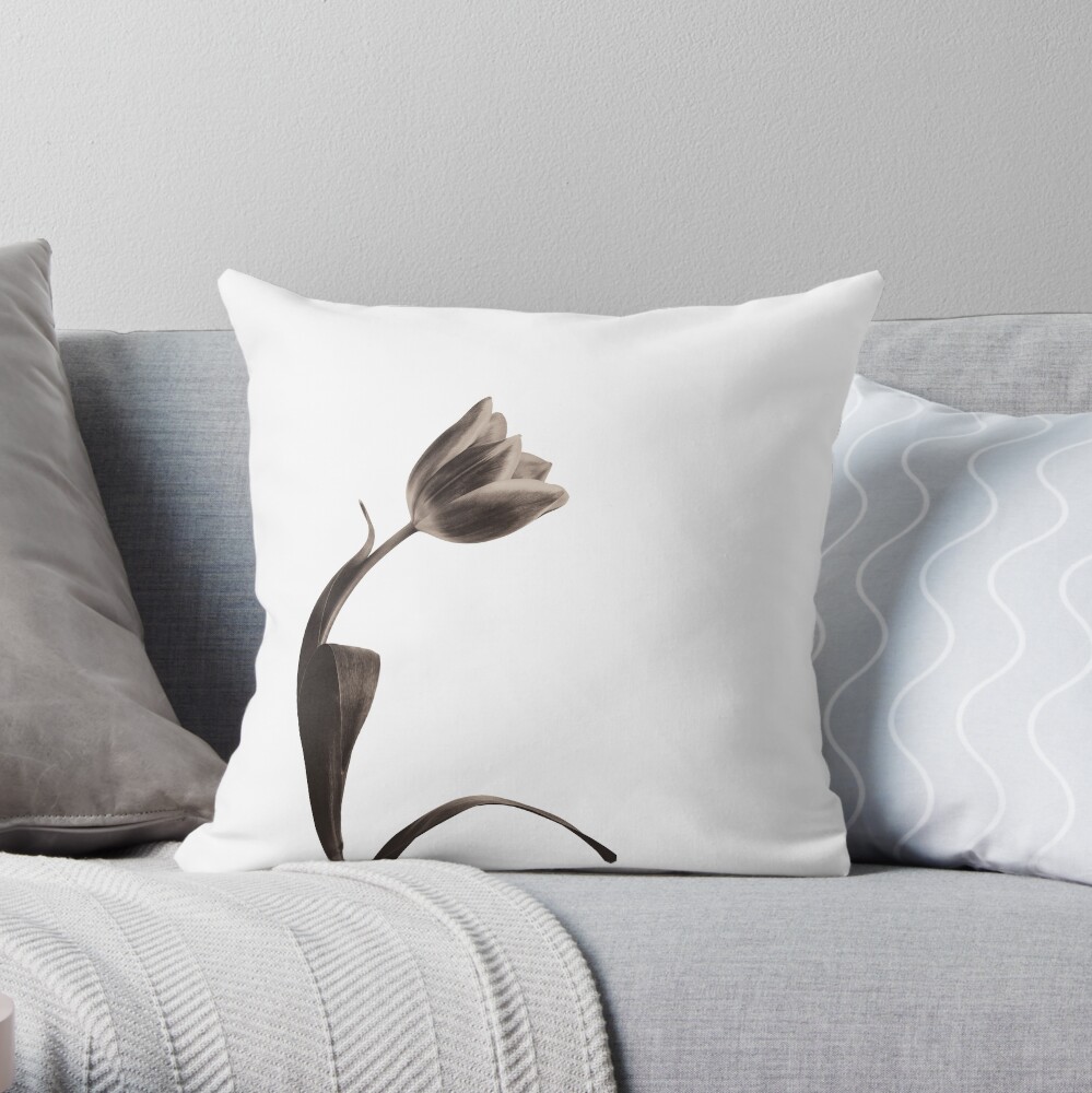 Antique Tulip Throw Pillow