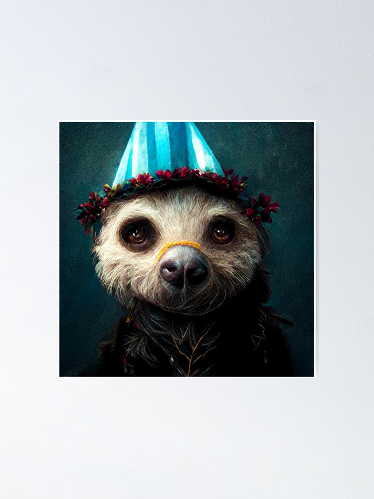 “Birthday Bear Wearing Party Hat” Poster for Sale by AnimalArtPhotos