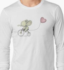 Netter Elefant, der sein Fahrrad reitet Langarmshirt