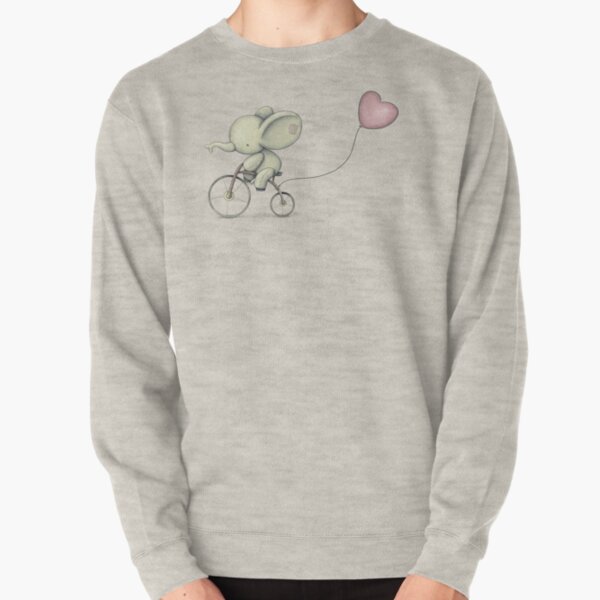 Cute Elephant riding his Bike Pullover Sweatshirt