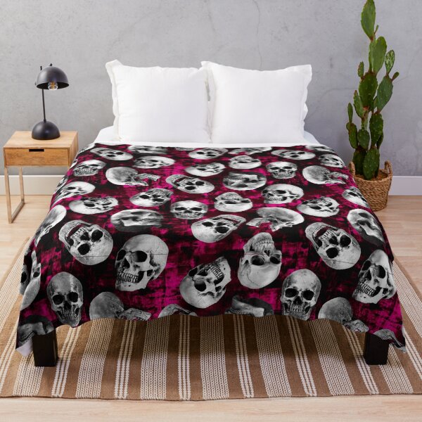 Item preview, Creepy Scary Gothic Halloween Skull Painted Design in Hot Pink & Black for Shirts, Home Décor designed and sold by jamie Omahen.