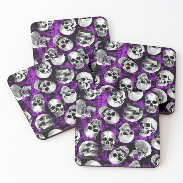 Item preview, Creepy Scary Gothic Halloween Skull Painted Design in Purple & Black for Shirts, Home Décor designed and sold by jamie Omahen.