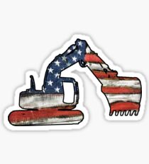 USA Loader Track Hoe Construction Equipment Sticker