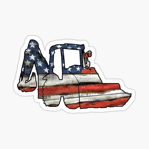 USA Loader Track Hoe Construction Equipment Sticker