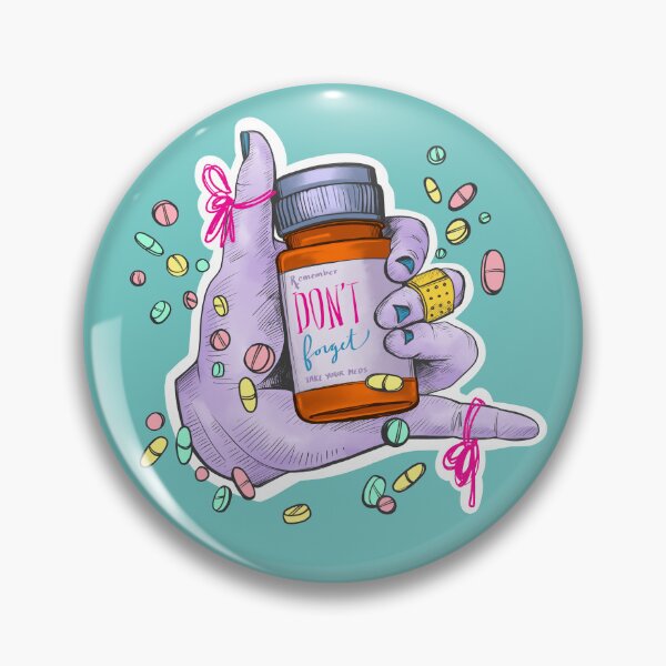Item preview, Purple and Teal Don't Forget To Take Your Meds Reminder designed and sold by cartuart.
