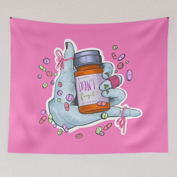 Item preview, Blue and Pink Don't Forget To Take Your Meds Reminder designed and sold by cartuart.