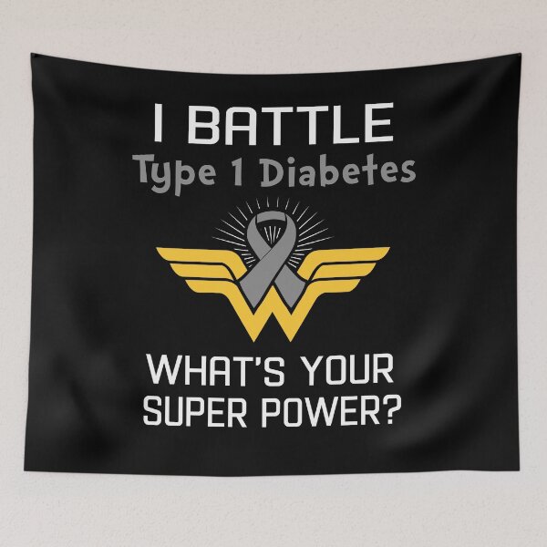 Item preview, I Battle Type 1 Diabetes What's Your Super Power Support Type 1 Diabetes Warrior Gifts  designed and sold by Sabfit.