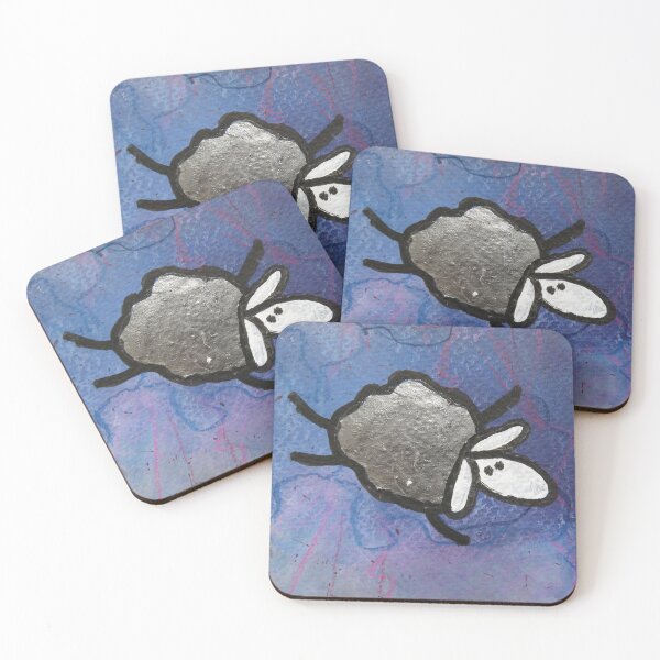 Item preview, UnFolding the Ewe-niverse #45 mixed media and ink painting of sheep designed and sold by ChillonLeachArt.