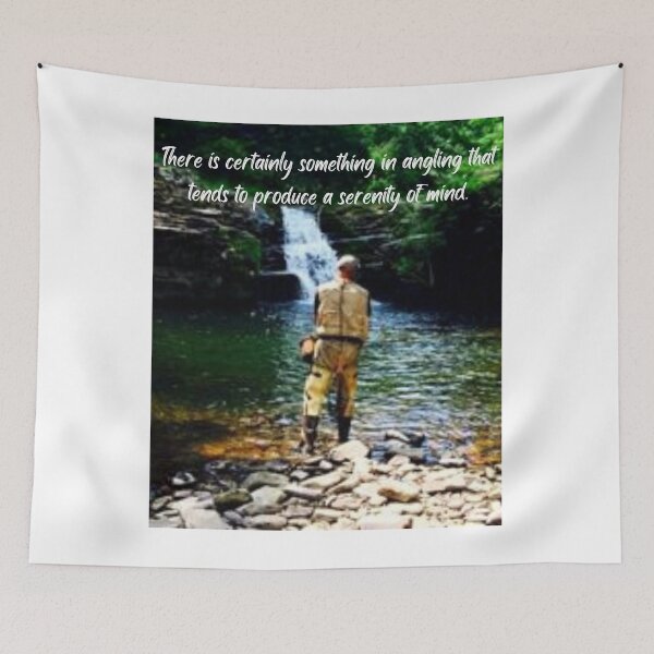 Item preview, Fly Fishing Inspirational Quote Trout Stream Waterfall designed and sold by OutdoorsZee1.