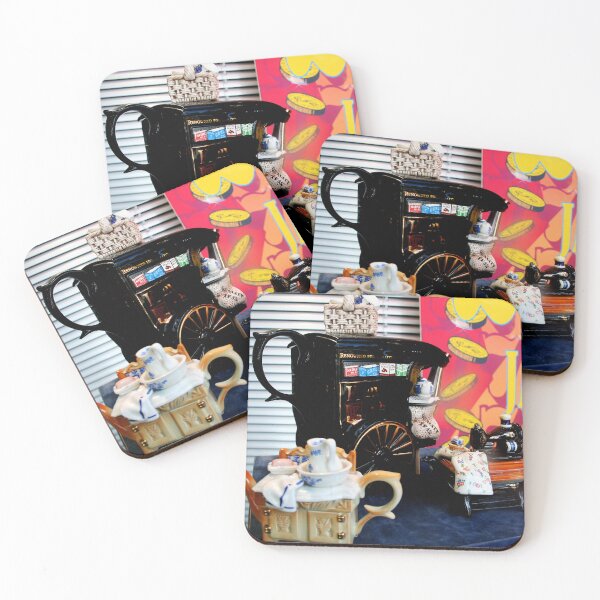 Item preview, Kirvans Tea Cart Teapot with Novelty Milk Jugs designed and sold by Marilyn Harris.