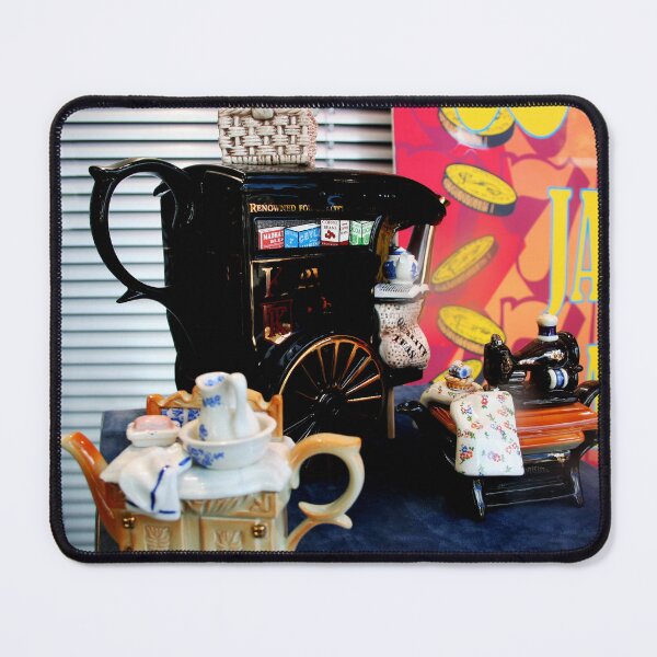 Item preview, Kirvans Tea Cart Teapot with Novelty Milk Jugs designed and sold by Marilyn Harris.