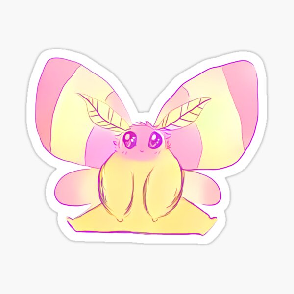 Adorable Rosy Maple Moth Sticker.