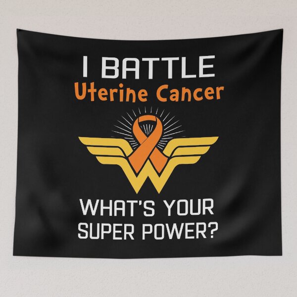 Item preview, I Battle Uterine Cancer What's Your Super Power Support Uterine Cancer Warrior Gifts  designed and sold by Sabfit.