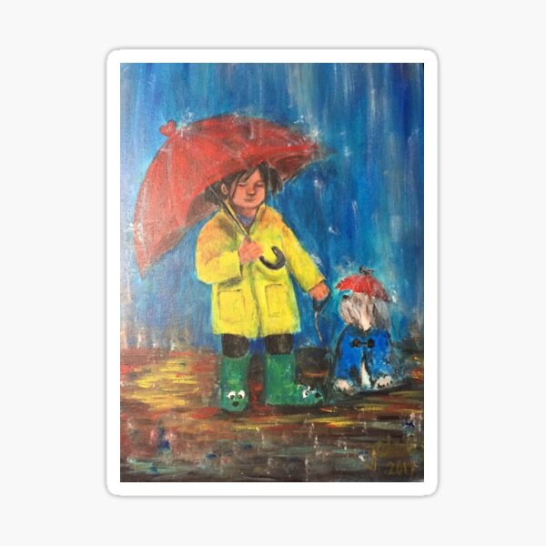 Red umbrellas Sticker