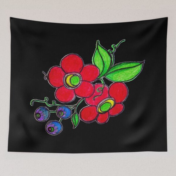 Item preview, Flowers and Blueberries designed and sold by Nalinne Jones.
