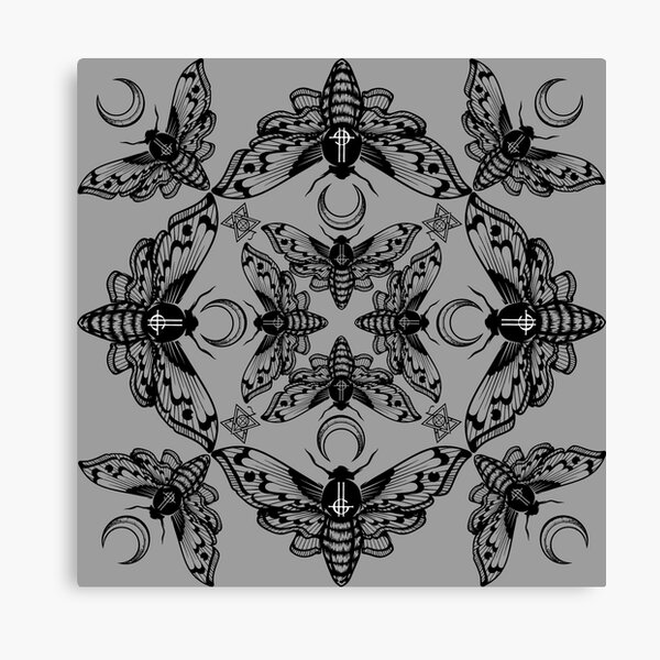 Ghost Cirice Moth Kaleidoscope Canvas Print