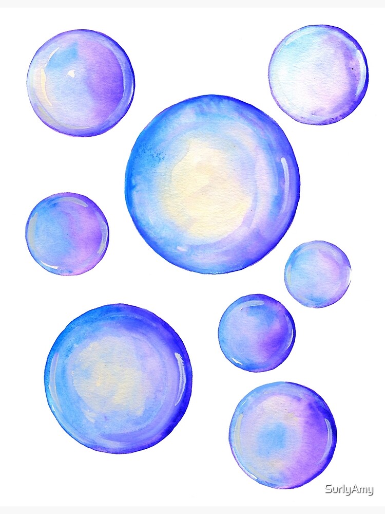 Watercolor Bubbles Poster For Sale By SurlyAmy Redbubble   Flat,750x,075,f Pad,750x1000,f8f8f8.u5 