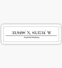 University of Georgia - UGA - Sanford Stadium Coordinates Sticker