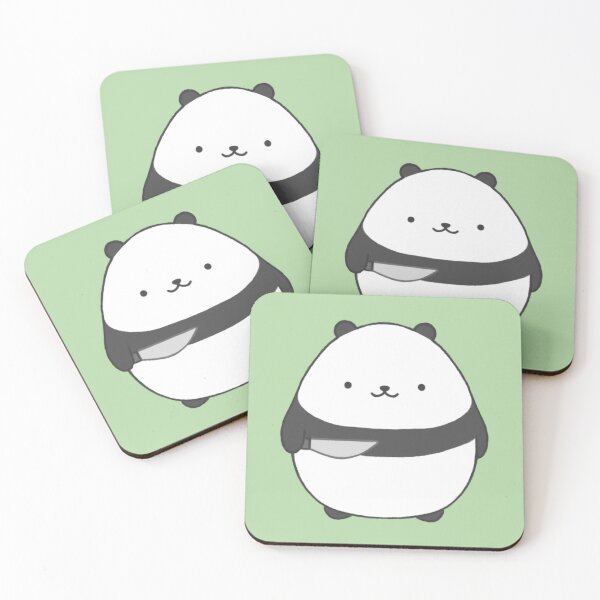 Item preview, stabby panda (green bg) designed and sold by DesignByJennyyy.