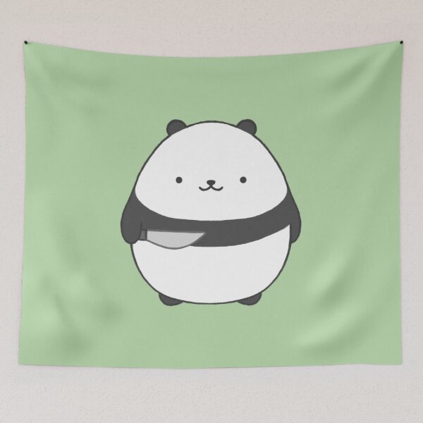Item preview, stabby panda (green bg) designed and sold by DesignByJennyyy.