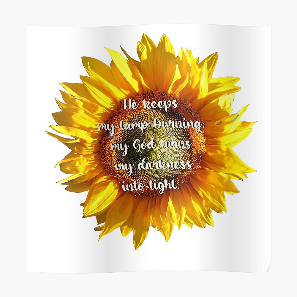 Pegatina «Dios convierte mi oscuridad en luz, Girasol» de trumuse |  Redbubble