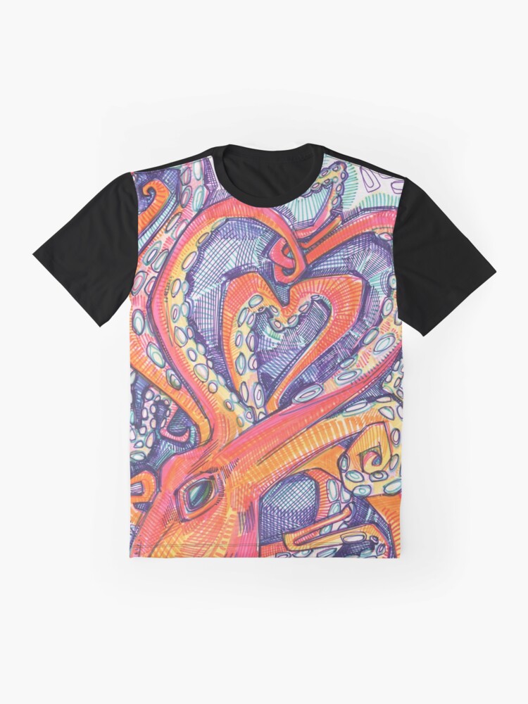 Thumbnail 4 of 5, Graphic T-Shirt, Octopus Heart designed and sold by gwennpaints.