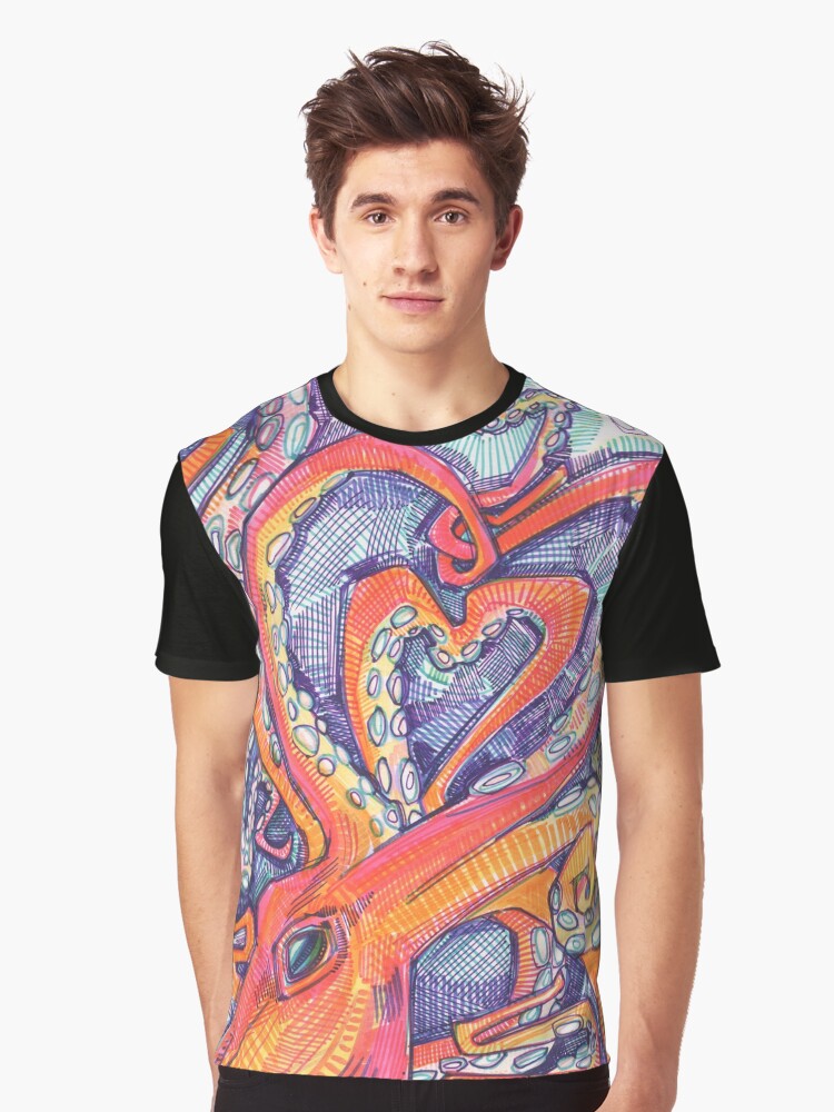 Thumbnail 1 of 5, Graphic T-Shirt, Octopus Heart designed and sold by gwennpaints.