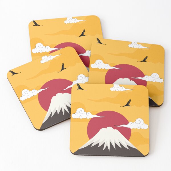 Item preview, Japanese Fuji Mountain Sunrise Sunset. Yellow And Black designed and sold by risingrocket.
