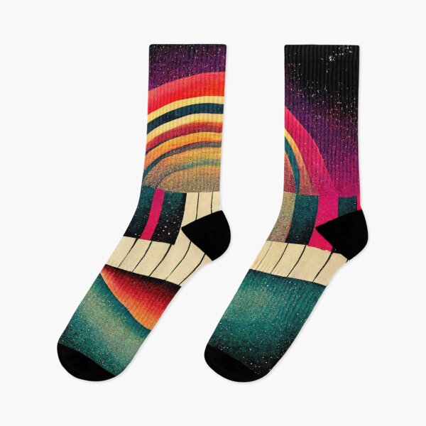 Item preview, Psychedelic Piano Keyboard Print designed and sold by ThePurpleMelon.