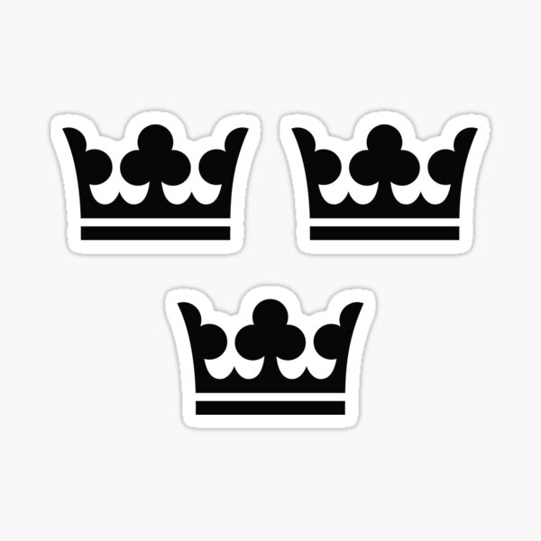 Item preview, Three Crowns, the Crest of Sweden, Black Print (Sveriges Tre Kronor)  designed and sold by Landskapsbutiken .com.