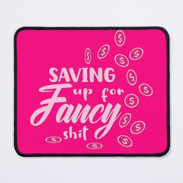 Item preview, Saving up for fancy shit gold coins giggle money hot pink aesthetic print designed and sold by Novel-ty.