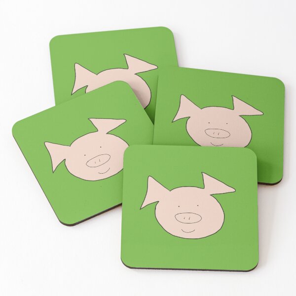 Aperçu de l'œuvre Visage De Cochon Mignon Heureux, Vert. Souriant créée et vendue par PiggingJapan.