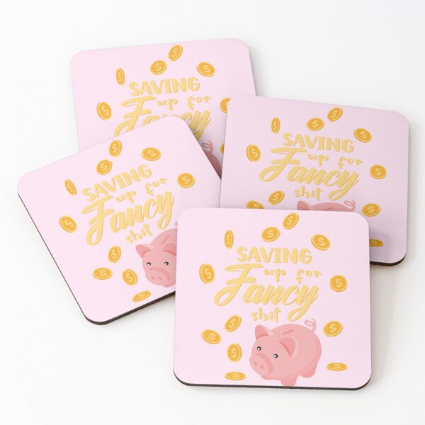 Item preview, Saving up for fancy shit gold coins giggle money funny pink piggy bank designed and sold by Novel-ty.