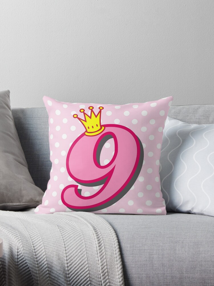 9th Birthday Gifts for Girls, Gifts for 9 Year Old Girls Pillow Covers 18X  18, 9th Birthday Girls, 9th Birthday Decorations for Girls, 9th Birthday