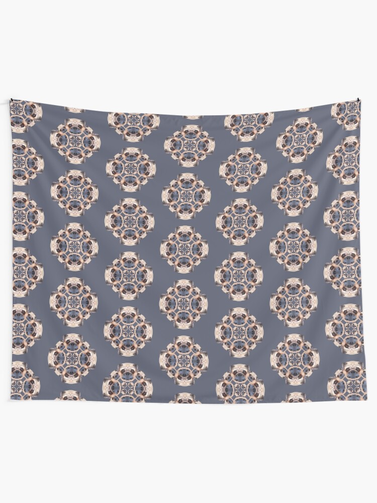 Alternate view of Pug Kaleidoscope Tapestry