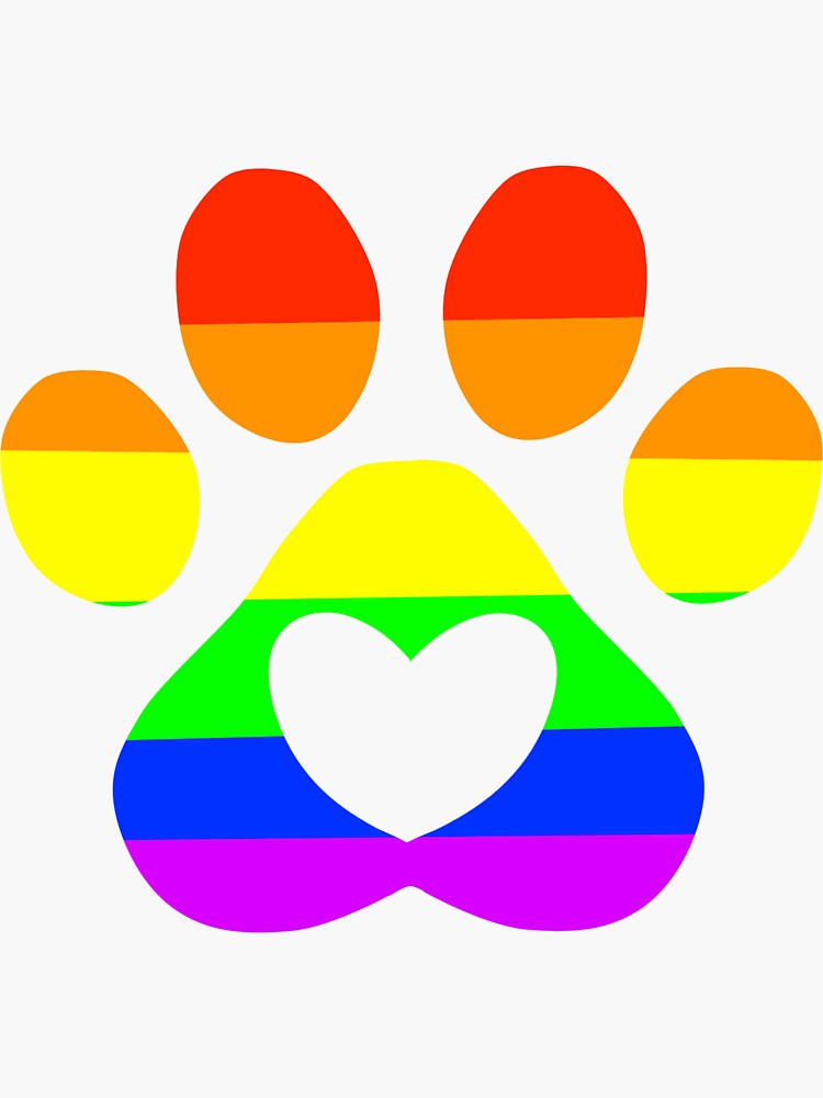 Pride Paws Rainbow Sticker By Burntgingersnap Redbubble