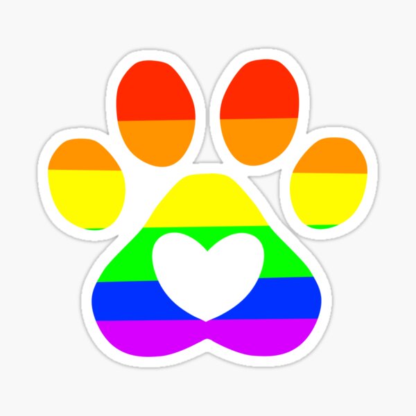 Pride Paws Rainbow Sticker By Burntgingersnap Redbubble