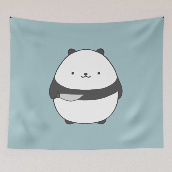 Item preview, stabby panda (teal bg) designed and sold by DesignByJennyyy.