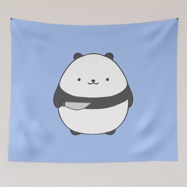 Item preview, stabby panda (blue bg) designed and sold by DesignByJennyyy.